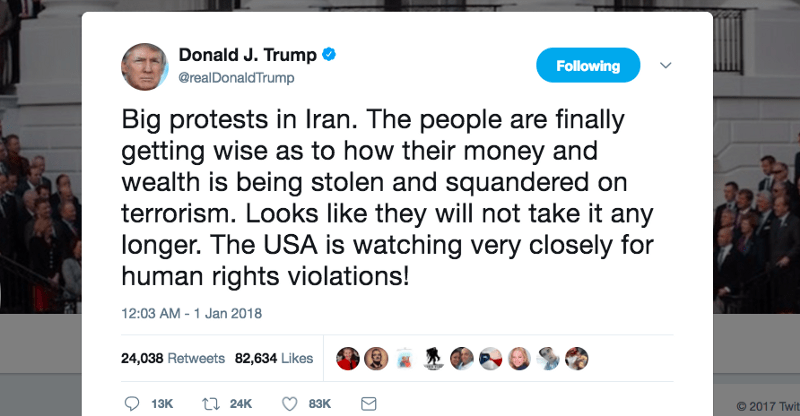 De VS draaien in Iran hetzelfde script, dat ze succesvol gebruikten in Lybie en Syrie